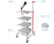 內(nèi)窺鏡推車多層層板胃腸鏡腹腔鏡宮腔鏡耳鼻喉鏡設(shè)備臺車電腦支架
